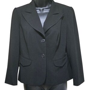 Worthington Works Stretch Seperates Women's 2 Button Blazer Jacket Black Size 8